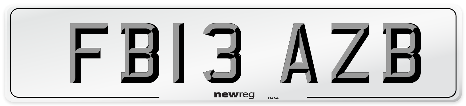 FB13 AZB Number Plate from New Reg